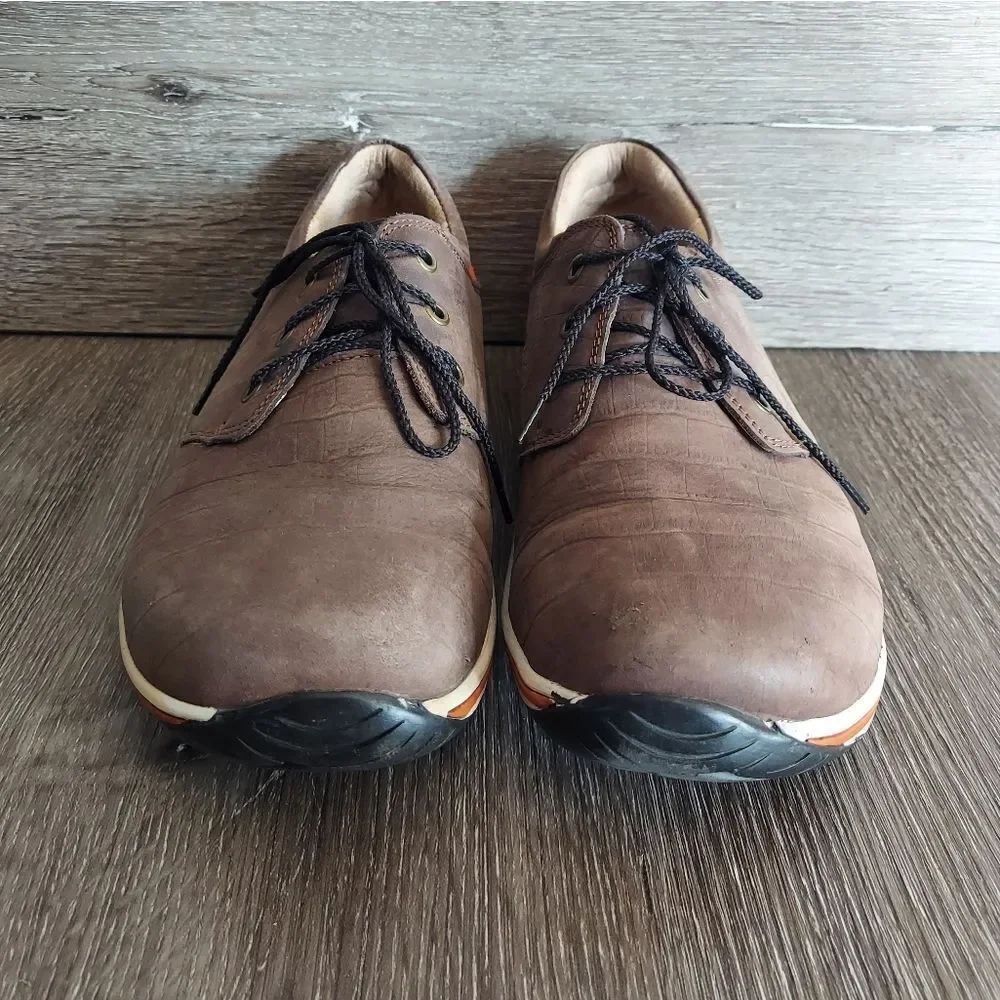 Alegria Alex Cafe/Orange Comfort Oxford Leather Shoes 42 - Picture 2 of 9
